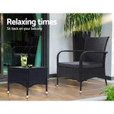 Furniture > Outdoor - Outdoor Furniture Patio Set Wicker Outdoor Conversation Set Chairs Table 3PCS - Garden Yard