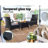 Furniture > Outdoor - Outdoor Furniture Patio Set Wicker Outdoor Conversation Set Chairs Table 3PCS - Garden Yard