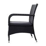 Furniture > Outdoor - Outdoor Furniture Patio Set Wicker Outdoor Conversation Set Chairs Table 3PCS - Garden Yard
