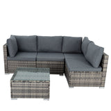 Furniture > Outdoor - Outdoor Modular Lounge Sofa Bondi - Grey - Garden Yard