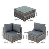 Furniture > Outdoor - Outdoor Modular Lounge Sofa Bondi - Grey - Garden Yard