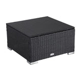 Furniture > Outdoor - Outdoor wicker ottoman in Black - Garden Yard