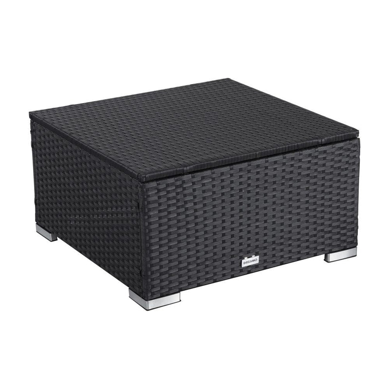 Furniture > Outdoor - Outdoor wicker ottoman in Black - Garden Yard