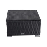 Furniture > Outdoor - Outdoor wicker ottoman in Black - Garden Yard