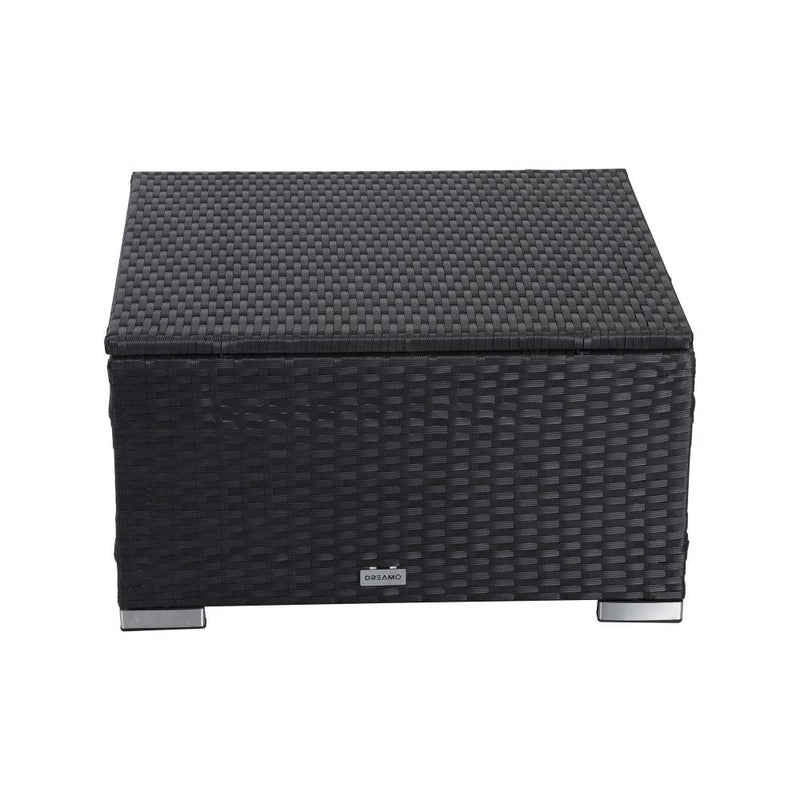 Furniture > Outdoor - Outdoor wicker ottoman in Black - Garden Yard