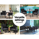 Furniture > Outdoor - Set of 2 Outdoor Bistro Chairs Patio Furniture Dining Chair Wicker Garden Cushion Gardeon - Garden Yard