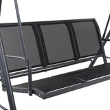 Furniture > Outdoor - Swing Chair Outdoor Furniture Hanging Chairs Hammock 3 Seater Canopy Garden Bench Seat Patio Gardeon Lounger Cushion Backyard Park Black - Garden Yard