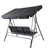 Furniture > Outdoor - Swing Chair Outdoor Furniture Hanging Chairs Hammock 3 Seater Canopy Garden Bench Seat Patio Gardeon Lounger Cushion Backyard Park Black - Garden Yard