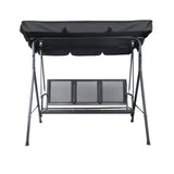Furniture > Outdoor - Swing Chair Outdoor Furniture Hanging Chairs Hammock 3 Seater Canopy Garden Bench Seat Patio Gardeon Lounger Cushion Backyard Park Black - Garden Yard