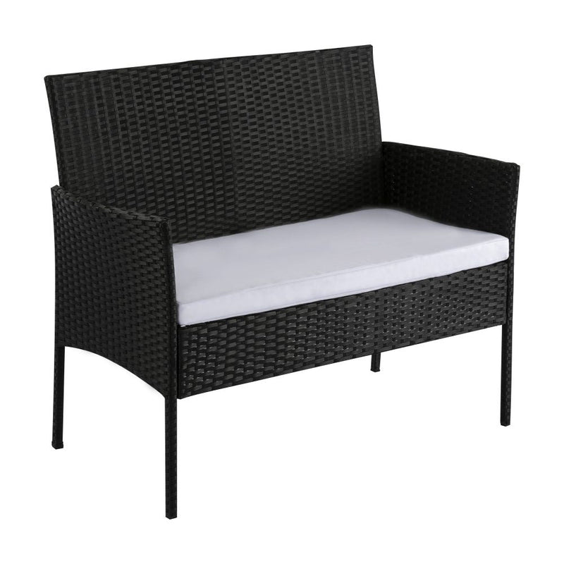 Furniture > Outdoor - Ville 4 - Seater PE Wicker Outdoor Lounge Sofa Set - Garden Yard
