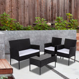 Furniture > Outdoor - Ville 4 - Seater PE Wicker Outdoor Lounge Sofa Set - Garden Yard
