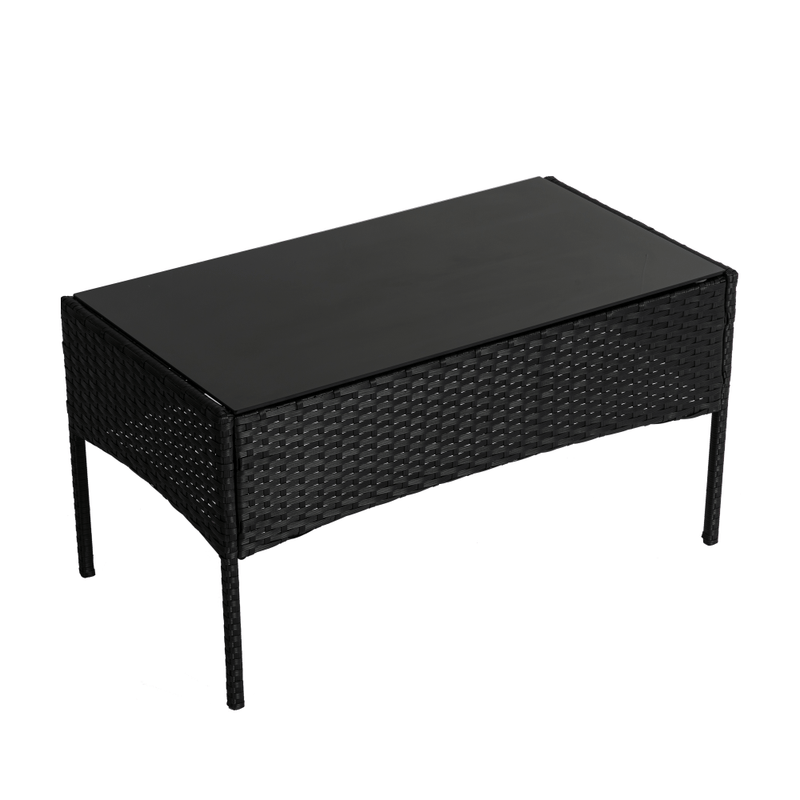 Furniture > Outdoor - Ville 4 - Seater PE Wicker Outdoor Lounge Sofa Set - Garden Yard
