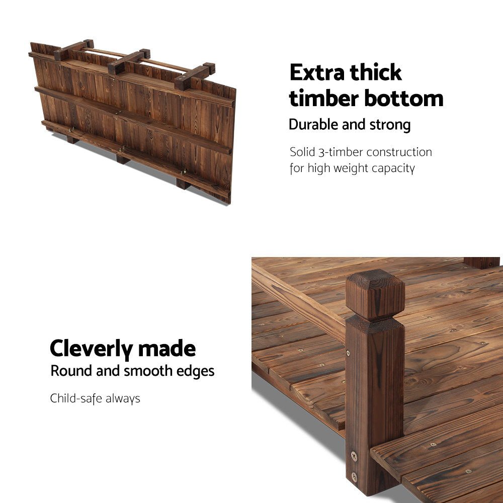 Home & Garden > DIY - Wooden Rustic Bridge 160cm - Garden Yard