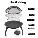 Home & Garden > Firepits - Fire Pit BBQ Charcoal Smoker Portable Outdoor Camping Pits Patio Fireplace 22" - Garden Yard Aus
