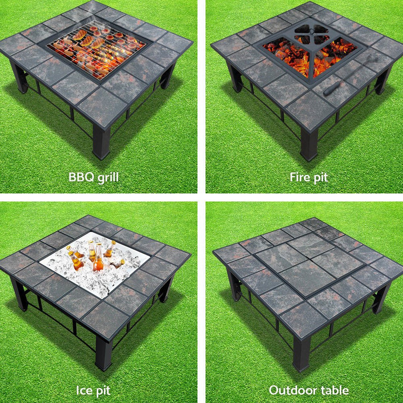 Home & Garden > Firepits - Fire Pit BBQ Grill Smoker Table Outdoor Garden Ice Pits Wood Firepit - Garden Yard Aus