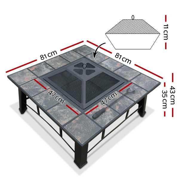 Home & Garden > Firepits - Fire Pit BBQ Grill Smoker Table Outdoor Garden Ice Pits Wood Firepit - Garden Yard Aus
