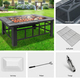 Home & Garden > Firepits - Fire Pit BBQ Grill Stove Table Ice Pits Patio Fireplace Heater 3 IN 1 - Garden Yard Aus