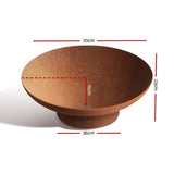 Home & Garden > Firepits - Grillz Fire Pit Charcoal Vintage Campfire Burner Rust Outdoor Steel Bowl 70CM - Garden Yard Aus