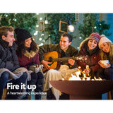 Home & Garden > Firepits - Grillz Fire Pit Charcoal Vintage Campfire Burner Rust Outdoor Steel Bowl 70CM - Garden Yard Aus