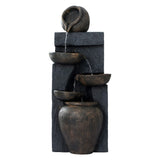 Home & Garden > Fountains - Gardeon Solar Water Feature Cascading Fountain 5 Tiered Bowl Bird Bath 99CM - Garden Yard Aus