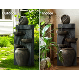 Home & Garden > Fountains - Gardeon Solar Water Feature Cascading Fountain 5 Tiered Bowl Bird Bath 99CM - Garden Yard Aus