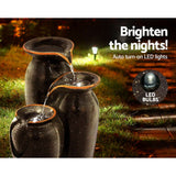 Home & Garden > Fountains - Gardeon Water Fountain Features Solar with LED Lights Outdoor Cascading 3 Tired - Garden Yard Aus