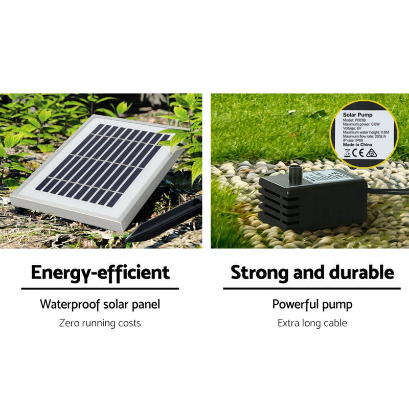 Home & Garden > Fountains - Gardeon Water Fountain Features Solar with LED Lights Outdoor Cascading 3 Tired - Garden Yard Aus