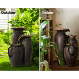 Home & Garden > Fountains - Gardeon Water Fountain Features Solar with LED Lights Outdoor Cascading 3 Tired - Garden Yard Aus