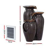Home & Garden > Fountains - Gardeon Water Fountain Features Solar with LED Lights Outdoor Cascading 3 Tired - Garden Yard Aus