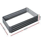 Home & Garden > Garden Beds - Green Fingers 2x Garden Bed 120x90cm Planter Box Raised Container Galvanised Herb - Garden Yard