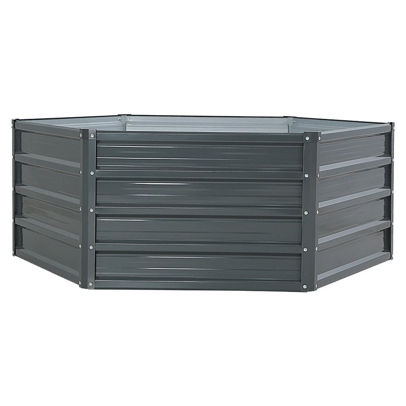 Home & Garden > Garden Beds - Green Fingers 2x Garden Bed 130x130x46cm Planter Box Raised Container Galvanised - Garden Yard