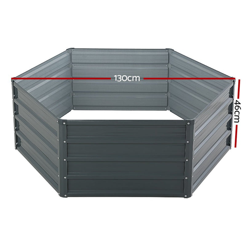 Home & Garden > Garden Beds - Green Fingers 2x Garden Bed 130x130x46cm Planter Box Raised Container Galvanised - Garden Yard