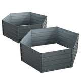 Home & Garden > Garden Beds - Green Fingers 2x Garden Bed 130x130x46cm Planter Box Raised Container Galvanised - Garden Yard