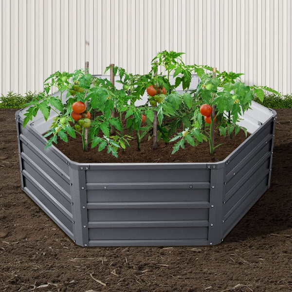 Home & Garden > Garden Beds - Green Fingers 2x Garden Bed 130x130x46cm Planter Box Raised Container Galvanised - Garden Yard