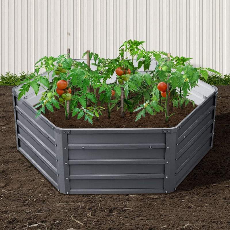 Home & Garden > Garden Beds - Green Fingers 2x Garden Bed 130x130x46cm Planter Box Raised Container Galvanised - Garden Yard