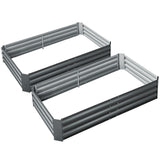 Home & Garden > Garden Beds - Green Fingers 2x Garden Bed 150x90cm Planter Box Raised Container Galvanised Herb - Garden Yard