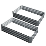 Home & Garden > Garden Beds - Green Fingers 2x Garden Bed 150x90cm Planter Box Raised Container Galvanised Herb - Garden Yard