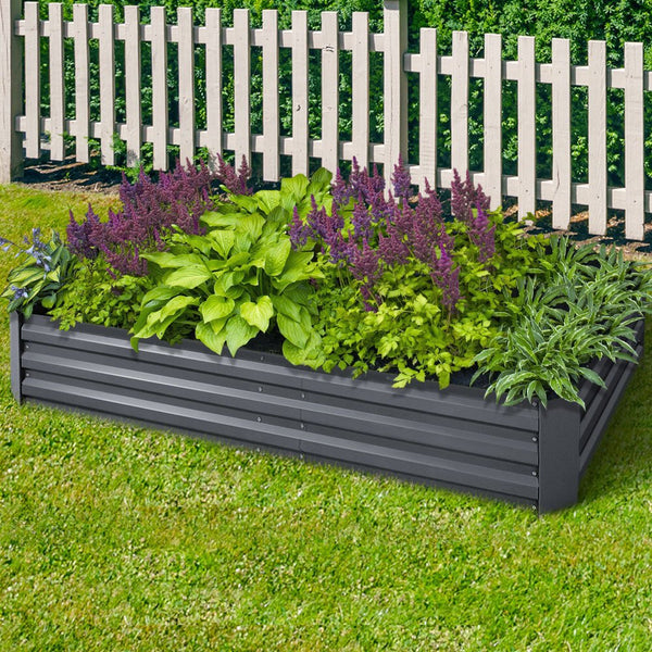 Home & Garden > Garden Beds - Green Fingers 2x Garden Bed 210x90cm Planter Box Raised Container Galvanised Herb - Garden Yard