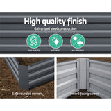 Home & Garden > Garden Beds - Green Fingers 2x Garden Bed 210x90cm Planter Box Raised Container Galvanised Herb - Garden Yard