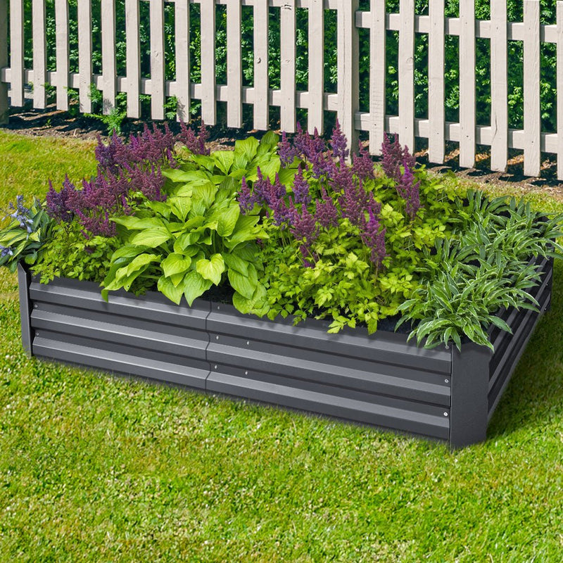 Home & Garden > Garden Beds - Green Fingers Garden Bed 150x90cm Planter Box Raised Container Galvanised Steel - Garden Yard