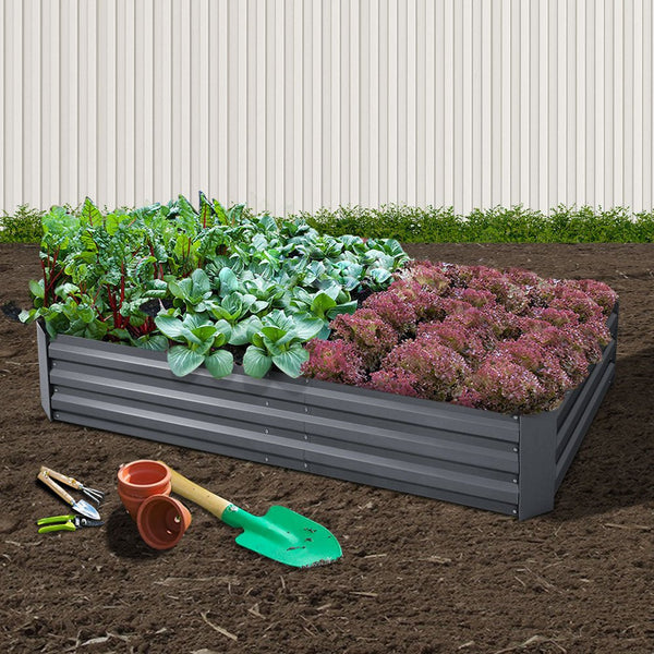 Home & Garden > Garden Beds - Green Fingers Garden Bed 180x90cm Planter Box Raised Container Galvanised Steel - Garden Yard