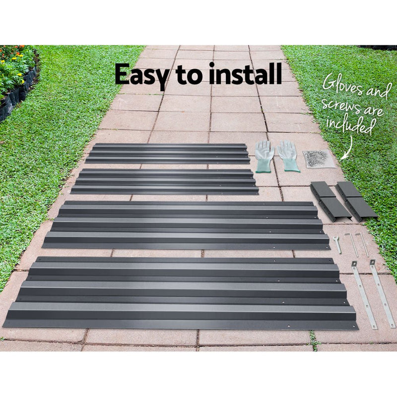 Home & Garden > Garden Beds - Green Fingers Garden Bed 210x90cm Planter Box Raised Container Galvanised Steel - Garden Yard