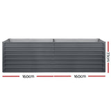Home & Garden > Garden Beds - Green Fingers Garden Bed 320x80x77cm Planter Box Raised Container Galvanised Herb - Garden Yard