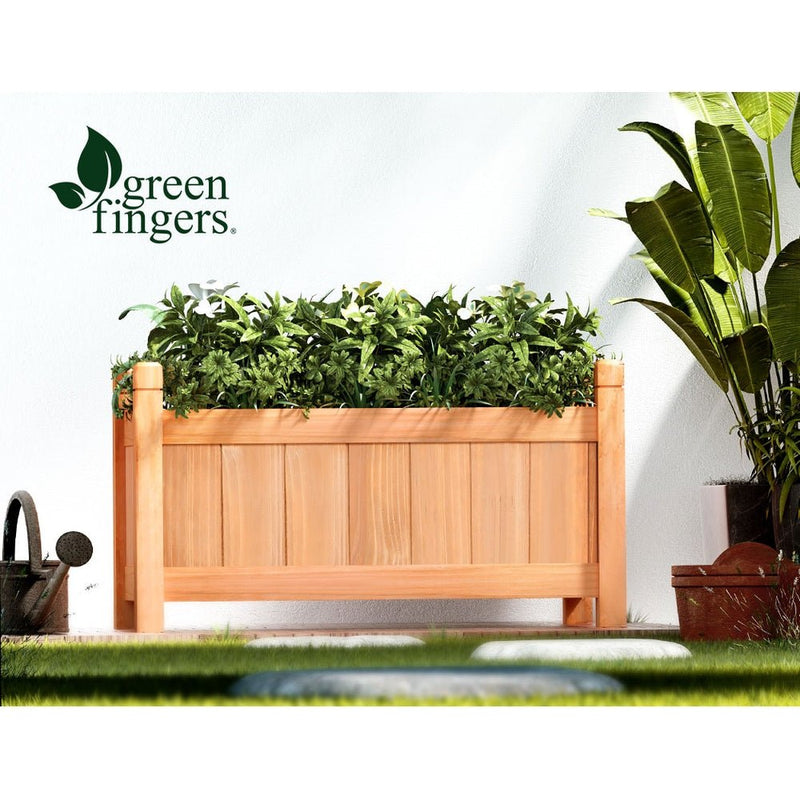 Home & Garden > Garden Beds - Green Fingers Garden Bed 60x30x33cm Wooden Planter Box Raised Container Growing - Garden Yard