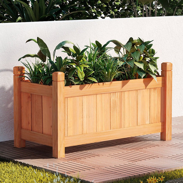 Home & Garden > Garden Beds - Green Fingers Garden Bed 60x30x33cm Wooden Planter Box Raised Container Growing - Garden Yard