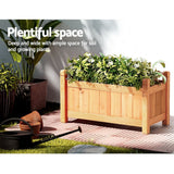 Home & Garden > Garden Beds - Green Fingers Garden Bed 60x30x33cm Wooden Planter Box Raised Container Growing - Garden Yard