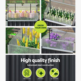 Home & Garden > Garden Beds - Green Fingers Garden Bed 80x49x74cm Greenhouse Planter Box Raised Galvanised Herb - Garden Yard