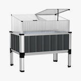 Home & Garden > Garden Beds - Green Fingers Garden Bed 80x49x74cm Greenhouse Planter Box Raised Galvanised Herb - Garden Yard