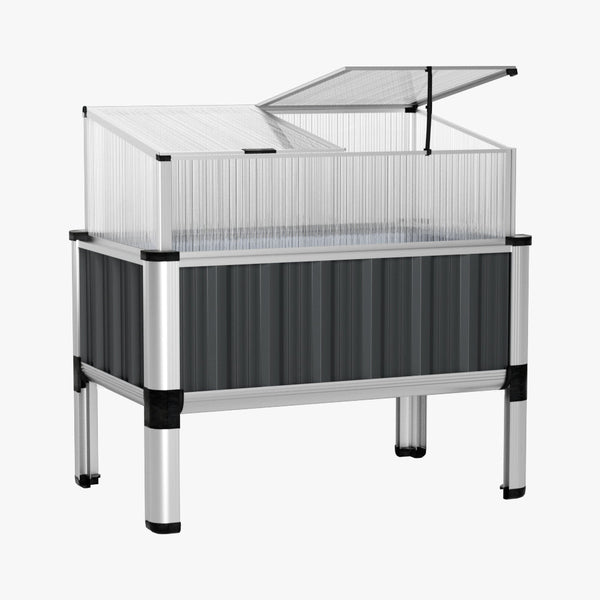 Home & Garden > Garden Beds - Green Fingers Garden Bed 80x49x74cm Greenhouse Planter Box Raised Galvanised Herb - Garden Yard