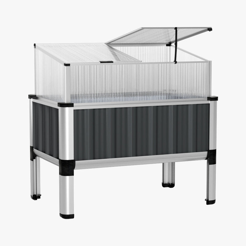 Home & Garden > Garden Beds - Green Fingers Garden Bed 80x49x74cm Greenhouse Planter Box Raised Galvanised Herb - Garden Yard